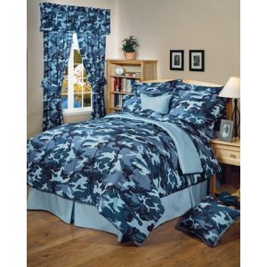 blue camouflage baby bedding